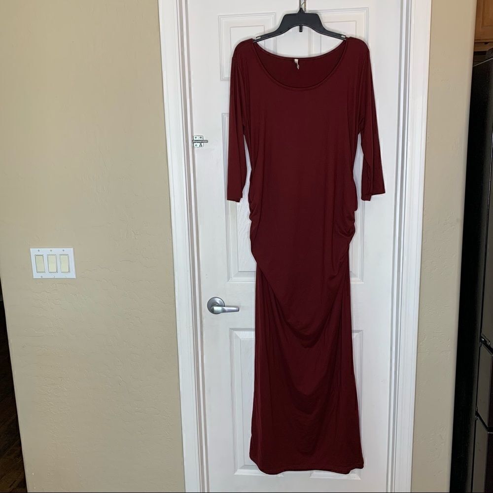 Mother Bee Burgundy Maternity Dress Size 2XL